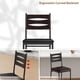 thumbnail image 4 of Set of 4 bar stools - faux leather forrado de madera bar sillas con back, footrest, y thick cushion - counter height para kitchen island in apartment - negra, 4 of 7
