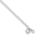 thumbnail image 1 of 925 Sterling Silver Small Oval Rolo Link Butterfly Anklet Ankle Bracelet Insect Arachnid, 1 of 6
