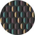 thumbnail image 1 of Ahgly Company Machine Washable Indoor Round Transitional Midnight Gray Area Rugs, 6' Round, 1 of 7
