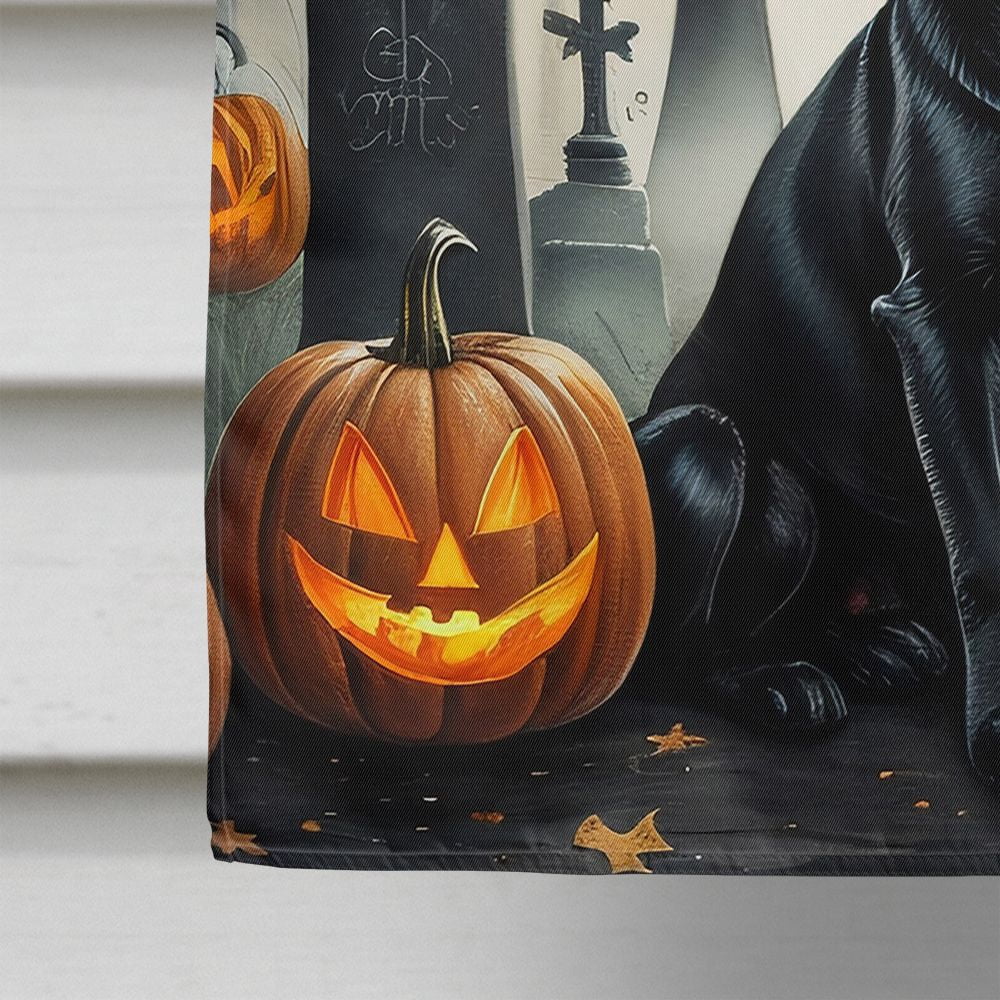 Halloween Labrador Retriever Dog House Flag 28x40IN Double-Sided Polyester Decorative Sleeve Pole Flag for Outdoor Home Garden