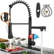 thumbnail image 1 of Grifo para Fregadero con 2 Salidas Mezcladora para Cocina De Acero Inoxidable, Tirar del Anillo Libera las Manos, Grifos Monomando Desplegable Llaves para Incluye 2 Mangueras Fría y Caliente, 1 of 7