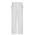 thumbnail image 5 of RYDCOT Men's Casual Cotton and Linen Pants Elastic Waist Slim Fit Lightweight Straight Tube Business Trousers Pants with Pockets White, 5 of 6
