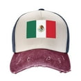 thumbnail image 2 of Men Women Mexican Flag Distressed Twill Cotton Baseball Cap Vintage Adjustable Dad Hat, 2 of 7
