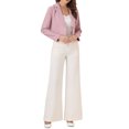thumbnail image 2 of BLAZER CORTO DE NEGOCIOS PARA MUJERES CON MANGAS LARGAS Y DELANTERO ABIERTOS, CON SOLAPA EN V, COLOR ROSA, 2 of 6
