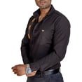 thumbnail image 4 of Camisa Hombre Casual Negra Franja Flores Cempasuchil Moon Ra, 4 of 6