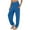 Blue, variant on USNSM Women's Harem Pants Solid Color Baggy Workout Hiking Pants High Waist Jogging Yoga Boho Trousers with Pockets Brown S