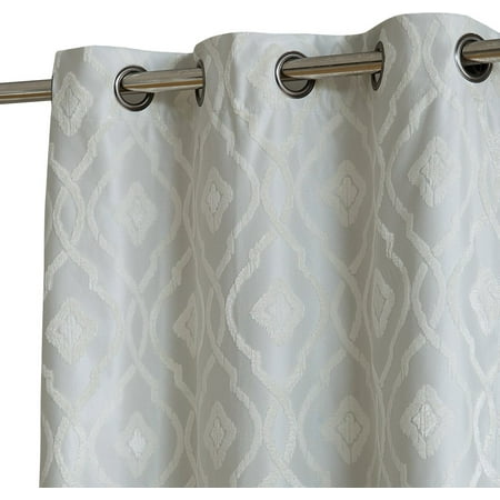 Energy Efficient Patio Doors Reviews HLC.ME Trellis Flocked 100% Blackout Thermal Window Curtain Grommet Panel Patio Doors - Energy Efficient, Complete Darkness ()