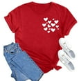 thumbnail image 5 of Craaazy Valentine's T-shirts for Women Love Heart Graphic Round Neck Short Sleeve Tops Gifts, 5 of 6