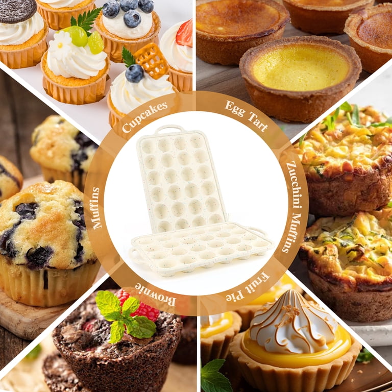 AOKIWO 24-Cup Silicone Mini Muffin Pan with Metal Frame photo 7