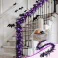 thumbnail image 2 of Under 5$ Halloween Decoration Black Garland with Purple Led String Light 70.08",Prelit Artificial Hanging Vine for Party Mantle Fireplace Stairs Table Arch Indoor Outdoor Farmhouse Decor, 2 of 7