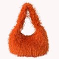 thumbnail image 5 of Bolso Hobo esponjoso para mujer, Bolso de muñeca suaves y esponjosos, Bolso diario de invierno para niñas Y2K de piel sintética, 5 of 5