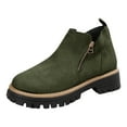 thumbnail image 6 of Pandaie Ankle Boots for Women Chunky Low Heel Lug Sole Chelsea Fall Booties 2025 Side Zipper Outdoor Non Slip Walking Work Shoes Green 8, 6 of 8