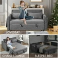 thumbnail image 4 of KINFFICT Futon Sofa Bed, Convertible Loveseat Sleeper, Modern Sofa Bed for Living Room/Apt, Gray, 4 of 10