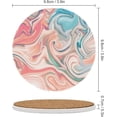 thumbnail image 2 of GZHJMY Round Drink Coasters, 6 Pcs Marbling Paint Splash Absorbent Ceramic Coffee Coasters for Drinks with Cork Base Housewarming Gift for Home Decor, 2 of 5