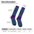 thumbnail image 3 of Bixox Purple and Green Glitter Patterned Men's and Women's Knee Socks High Socks Outdoor Sports Socks, 3 of 5