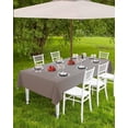 thumbnail image 3 of Beige Gray Ombre Outdoor Tablecloth - 60x60 Inch Square Dining Table Cover, Modern Gradient Abstract Art Waterproof Outdoor Table Cloth with Umbrella Hole & Zipper for Picnic/Patio/Party, 3 of 5