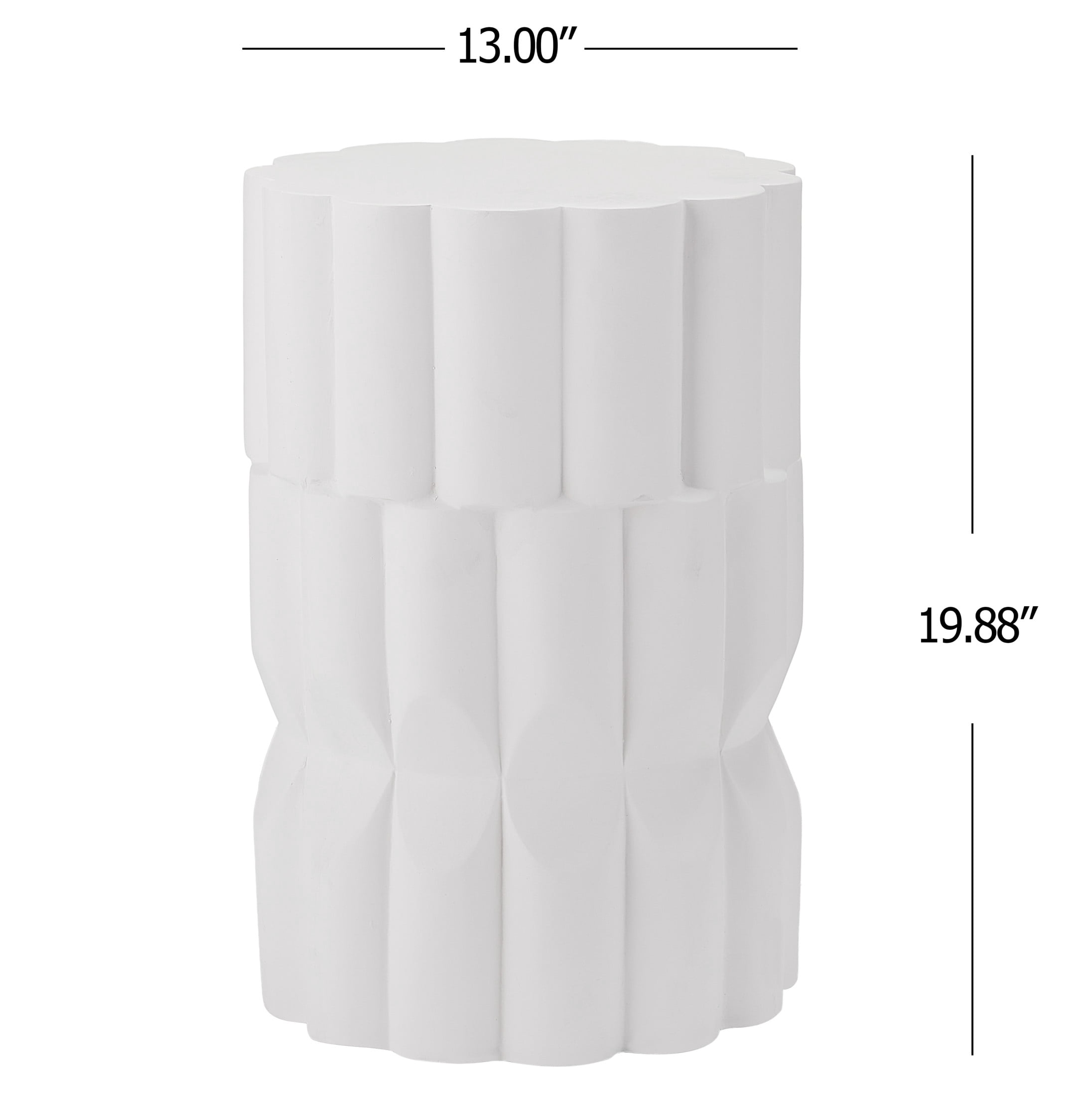 Christopher Knight Home 13" Handmade MGO Side Table with Geometric Stacked Design, White