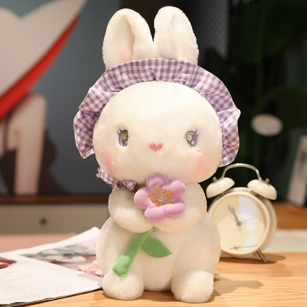 30-70cm Cute Bunny Doll Flower Rabbit Plush Toy Stuffed Animal Plushie Toy Nice Gift Kawaii Plush Toys for Children Girls PillowOrange70cm Deng Xun unisex