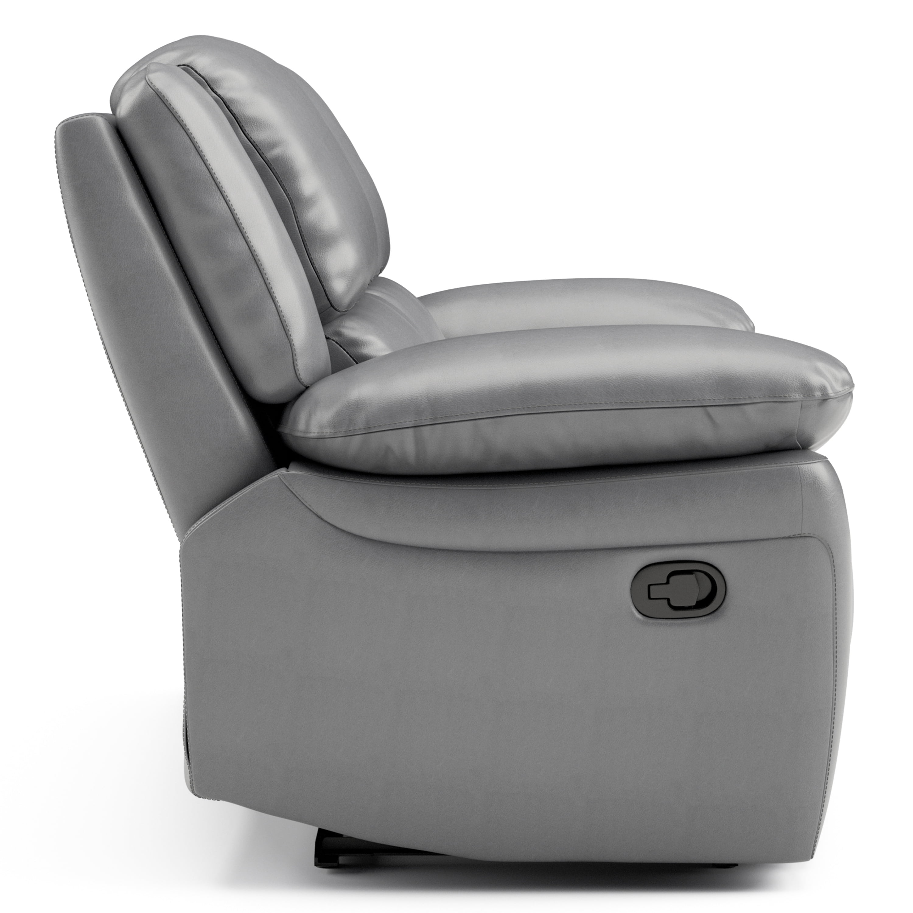 Furniture of America Torrel 3-Piece Modern Leather Match Manual Reclining Sofa Set, Dark Gray