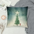 thumbnail image 2 of Shangniulu  Christmas Pillow Covers 18x18 in Short Plush Fluffy Square Winter Cushion Cover with Zipper Print Cute Toss Theme New Pillowcases Protector for Couch Sofa Bed Living Room Decorations Gifts, 2 of 5