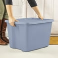 thumbnail image 4 of (4 pack) Sterilite Large Storage Bin, 18 Gallon Plastic Storage Container with Snap-On Lid, Light Blue, 4 of 9