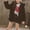 Black, variant on Yeahdor Kids Girls Casual Warm Coat Thicken Faux Fur Hooded Winter Jacket Outerwear
