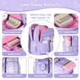 thumbnail image 6 of Gynky School Backpack School Bookbag for Middle School Students Book Bag for Elementary Primary Kawaii Backpack, Purple, 6 of 9