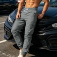 thumbnail image 6 of Lmueinov Cargo Pants for Men Elastic Drawstring Waist Lightweight Casual Jogger Pants with Pockets Outdoor Long Trousers for Jogging Hiking, 6 of 8