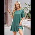 thumbnail image 3 of Vestido de Cuello Redondo y Corta Verde Oscuro XL, 3 of 7