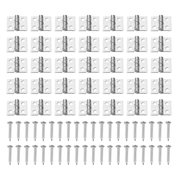 35 Piezas de Bisagras Mini de Cobre Puro para Conectores de Cajones de Muebles, Plata
