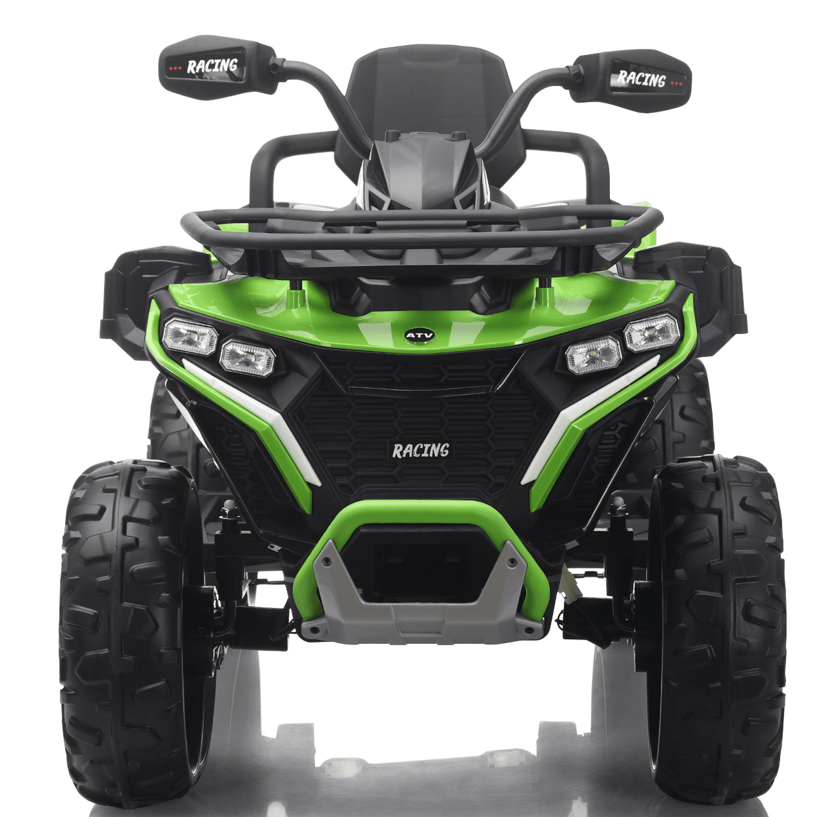 Funride 24 Volt Ride on Toys with Remote Control, Oversized ATV for Kids, 2-Seater 4 Wheeler for Toddlers, Power Car Wheels with Music, Bluetooth, Headlights, EVA Tires, Green