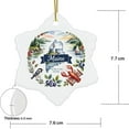 thumbnail image 3 of State Ornament – Ceramic Christmas Decoration with Name – Vintage Holiday Keepsake Featuring Icons of Maine State Themes & Landmarks – Ceramic Snowflake Ornament&nbsp;192OR19, 3 of 5
