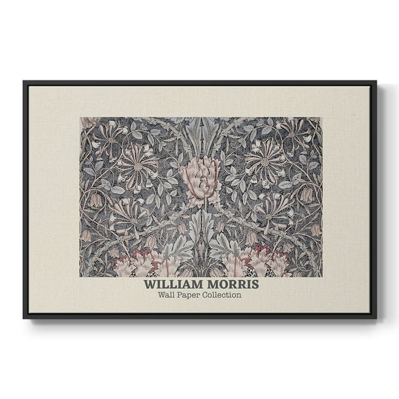 Vintage Abstract Print-XLV Framed in Black Wood Gallery Wrapped Canvas 17 in. x 25 in.