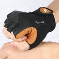 thumbnail image 3 of WEST BIKING Shock-Absorbing Anti-Slip Half-Finger Cycling Gloves with Reflective Strips, Breathable Microfiber, 3D Padding, Adjustable Wrist Strap, Size M (9cm Palm Width), 3 of 6