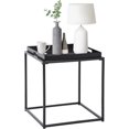 thumbnail image 1 of FurnitureR Mesa Auxiliar Cuadrada Pequeña, Mesa de Centro Pequeña A Prueba de Agua de Metal Mesa Auxiliar de Sofá con Bandeja Extraíble, Antióxido, Uso en Interiores y Exteriores Multifunción Negro, 1 of 16