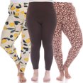 thumbnail image 1 of White Mark Women's 3-Pack Soft Stretchable Printed Leggings, 1 of 2