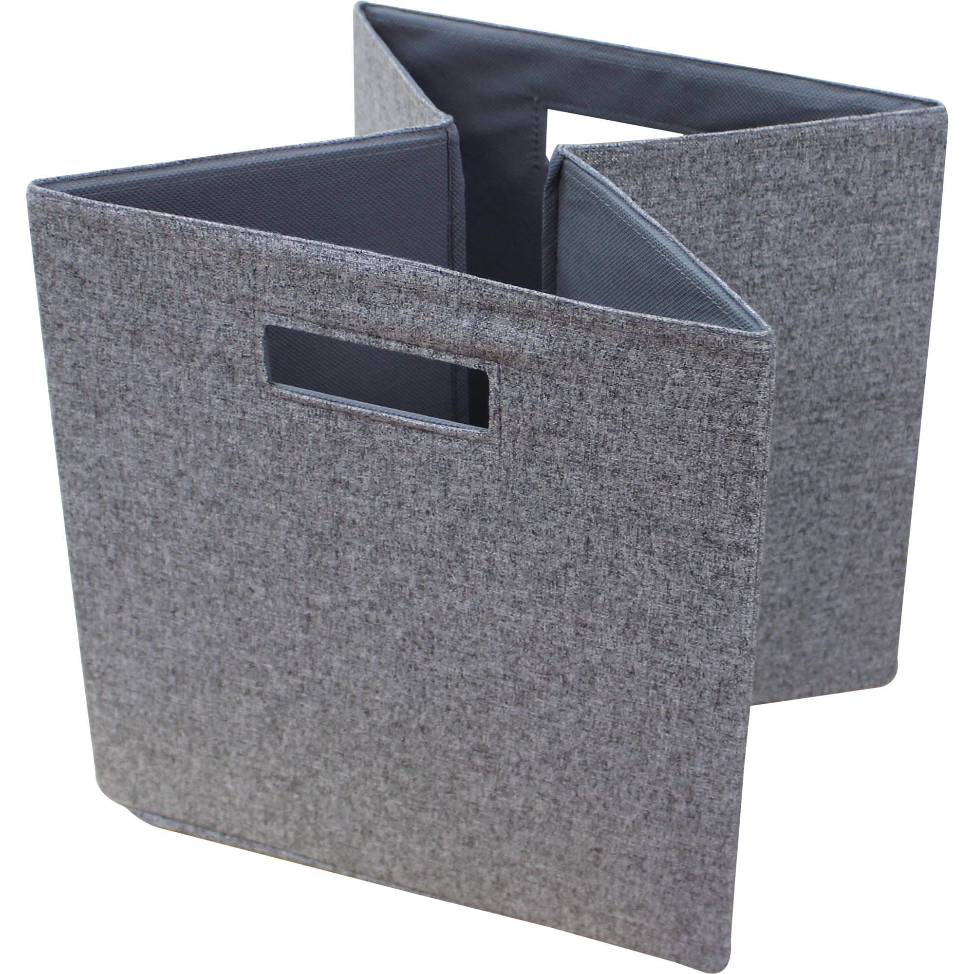 Better Homes & Gardens Fabric Cube Storage Bins, Gray, 2 Pack, 12.75 in x 12.75 in x 15 in
