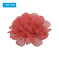 thumbnail image 3 of Uxcell 2.8" Chiffon Flowers Mesh Fabric Flowers Sewing Fabric Appliques Dark Coral 10 Pcs, 3 of 6