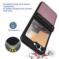 thumbnail image 5 of for Samsung Galaxy Z Flip 6 with Hinge Protection, Stylish Litchi Pattern PU Leather + PC Kickstand Case Cover with Screen Protector for Samsung Galaxy Z Flip 6, Pink, 5 of 7
