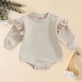thumbnail image 2 of Baby Bodysuits Unisex Bodysuit Boys Girls Clothes Baby Girls Climbing Clothes Baby Long Sleeve Letter Triangle Romper Longs Set 0-3 Months, 2 of 6