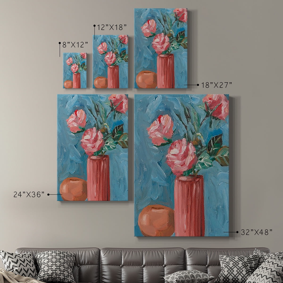 Rosa Blooms II Premium Gallery Wrapped Canvas - Ready to Hang