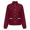 thumbnail image 5 of Jackets for Women Winter Coat Jackets Flannel Stand Collar Jacket(Haunted Mansion Dark Red,Size:S-4XL), 5 of 7