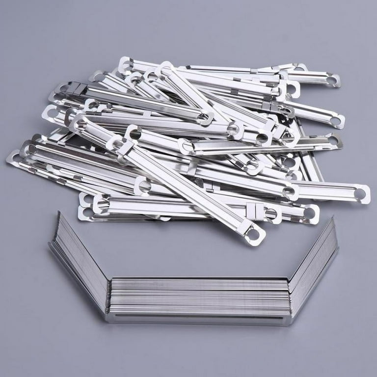 Metal Paper Fastener File Fastener,3.15(80mm) Between 2 Hole,Box of 50 Complete Sets Binding Folder