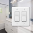thumbnail image 3 of Placa de pared AMERELLE Devon Double Rocker Steel White, 3 of 3