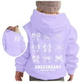 thumbnail image 3 of Tiijoy Toddler Girls Preppy Hoodie Cute Bow Print Pullover Hooded Sweatshirt, Sizes 1-2, 3 of 4