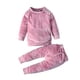 thumbnail image 1 of Sudadera Para Niños Pequeños Otoño Invierno Color Sólido Suéter De Manga Larga Pantalones Dos Piezas Ropa Para Niños Rosa Odeerbi LM103-3404, 1 of 9