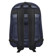 Solid Color Transparent See Through Mesh Stadium Approved Backpack for Travel and Commuting in Navy Blue