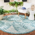 thumbnail image 2 of SAFAVIEH Courtyard Alene Floral Indoor/Outdoor Area Rug, 6'7" x 6'7" Round, Grey/Aqua, 2 of 8