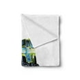 thumbnail image 2 of Truck Soft Flannel Fleece Throw Blanket, Cool Monster Truck Boyhood Dreams Giant Wheels Off Road Vehicle, Cozy Plush for Indoor and Outdoor Use, 50" x 70", Apple Green Dark Taupe, by Ambesonne, 2 of 5