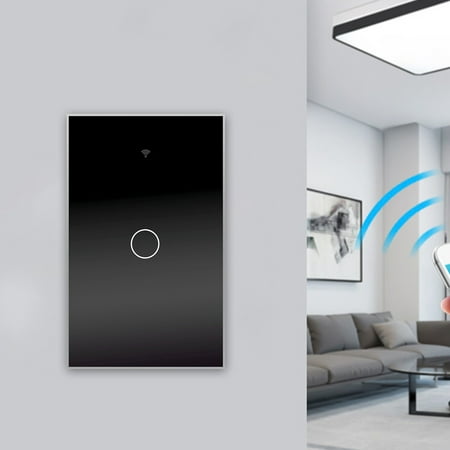 

Tiitstoy Smart Switch Smart Wi-Fi Light Wall Switch 2.4GHz Wi-Fi Tou-ch Switches Fit for US Wall Switches 1 Gang